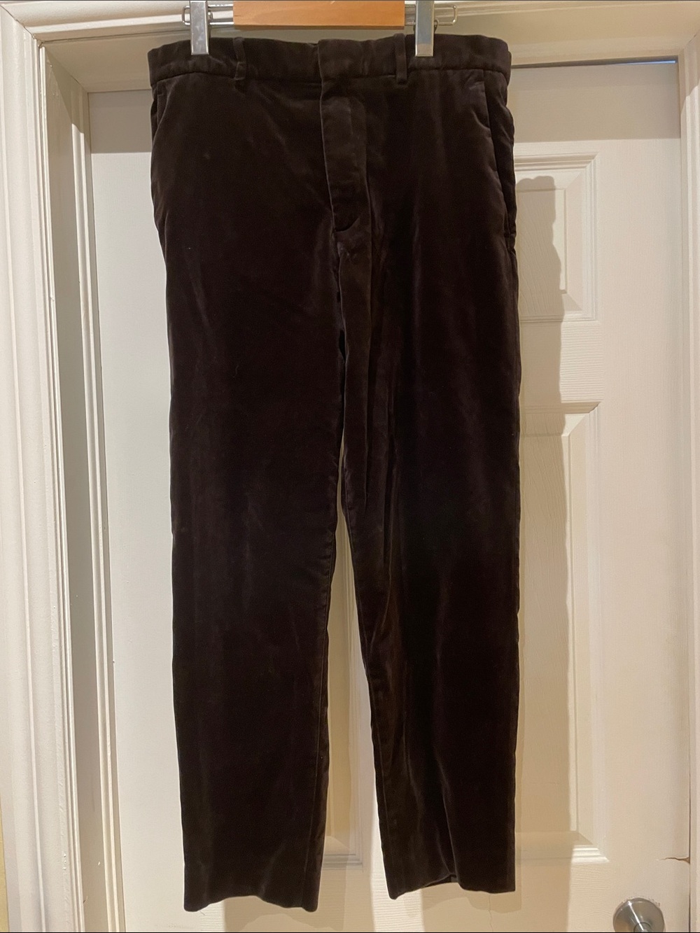COS Cotton Velvet Dark Brown Tailored Trousers Dark Academia Old Money Size 31